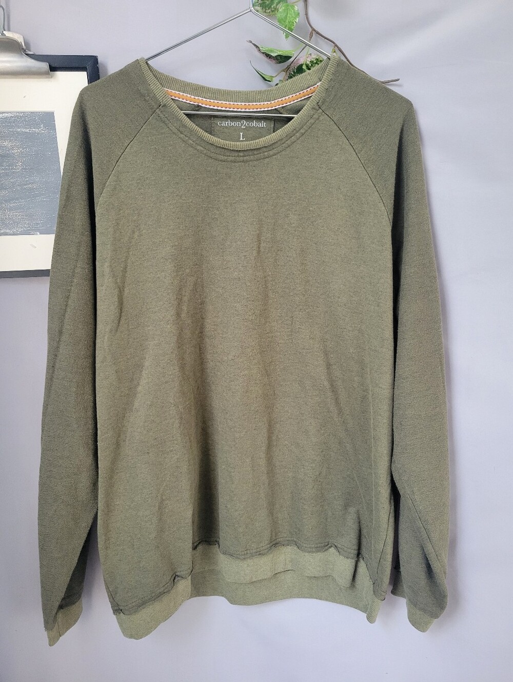 Carbon 2 Cobalt Crew Neck Pullover Sweatshirt Green L